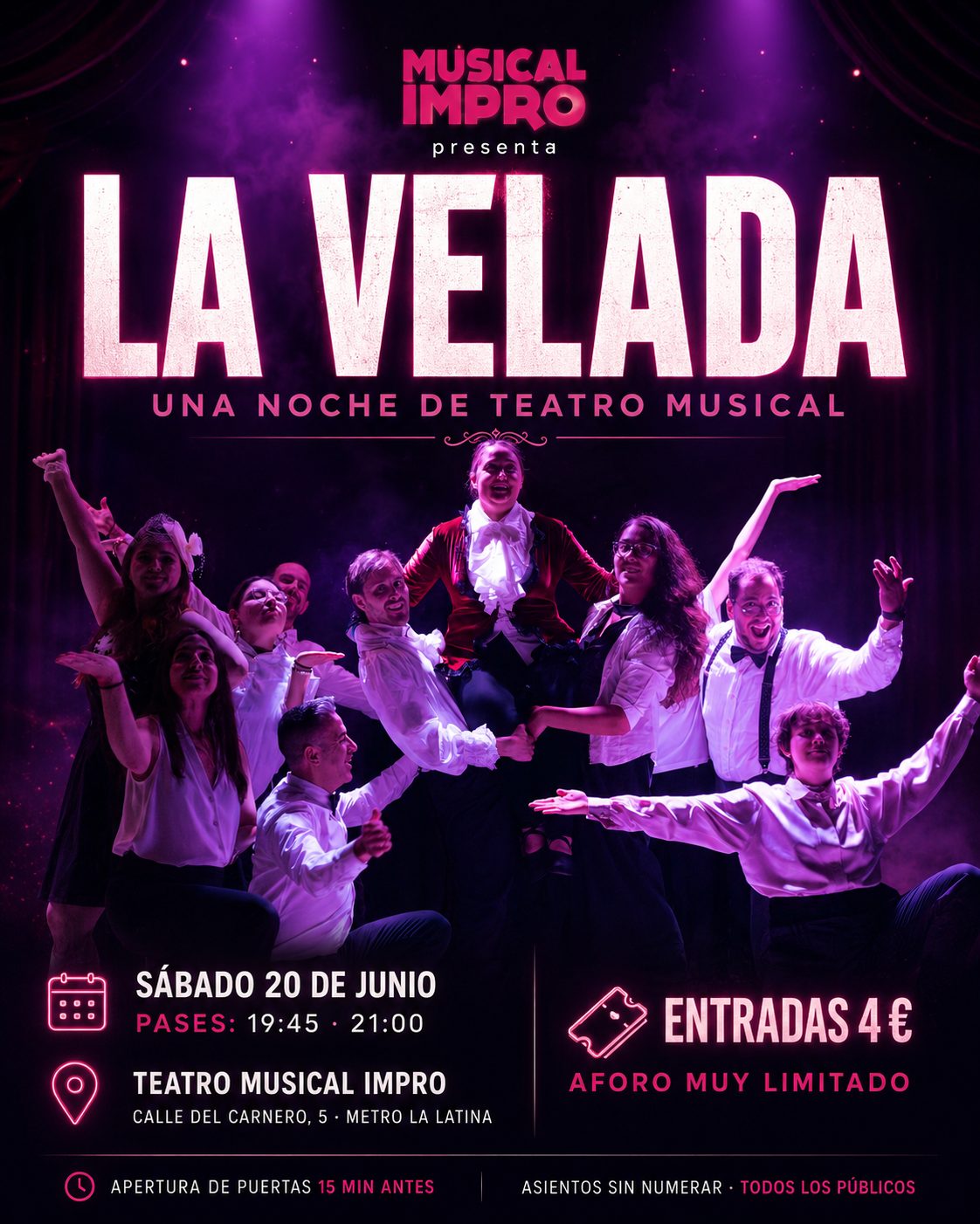 Cartel de La Velada de Musical Impro