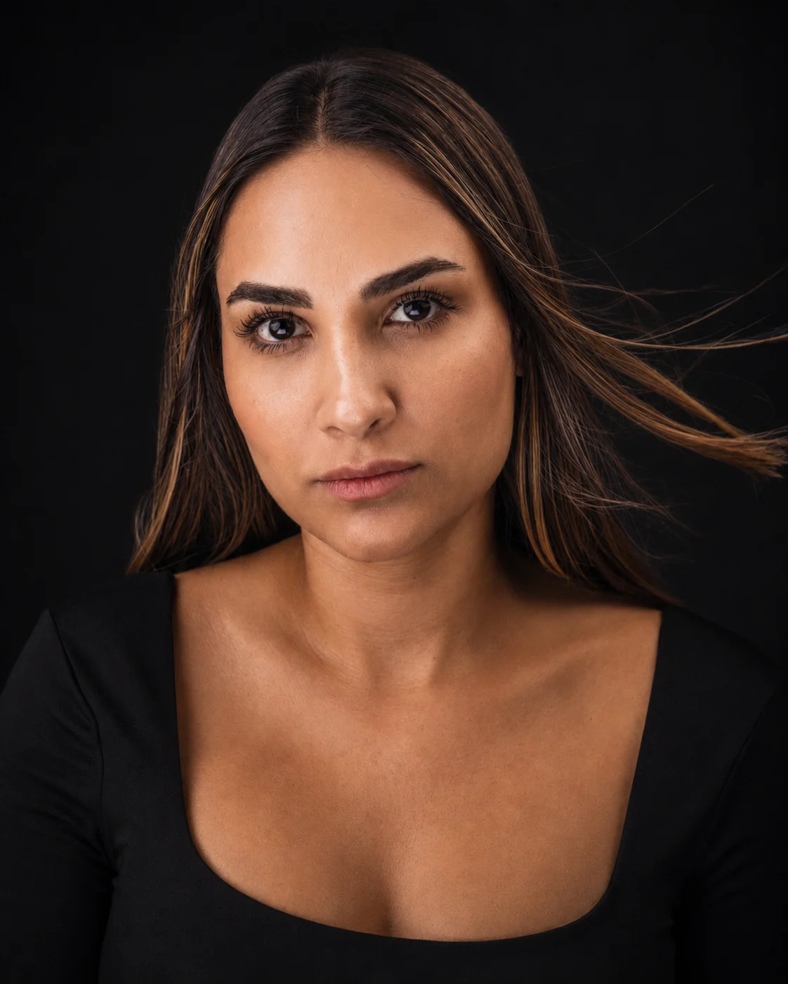 Headshot profesional de actriz realizado en Musical Impro
