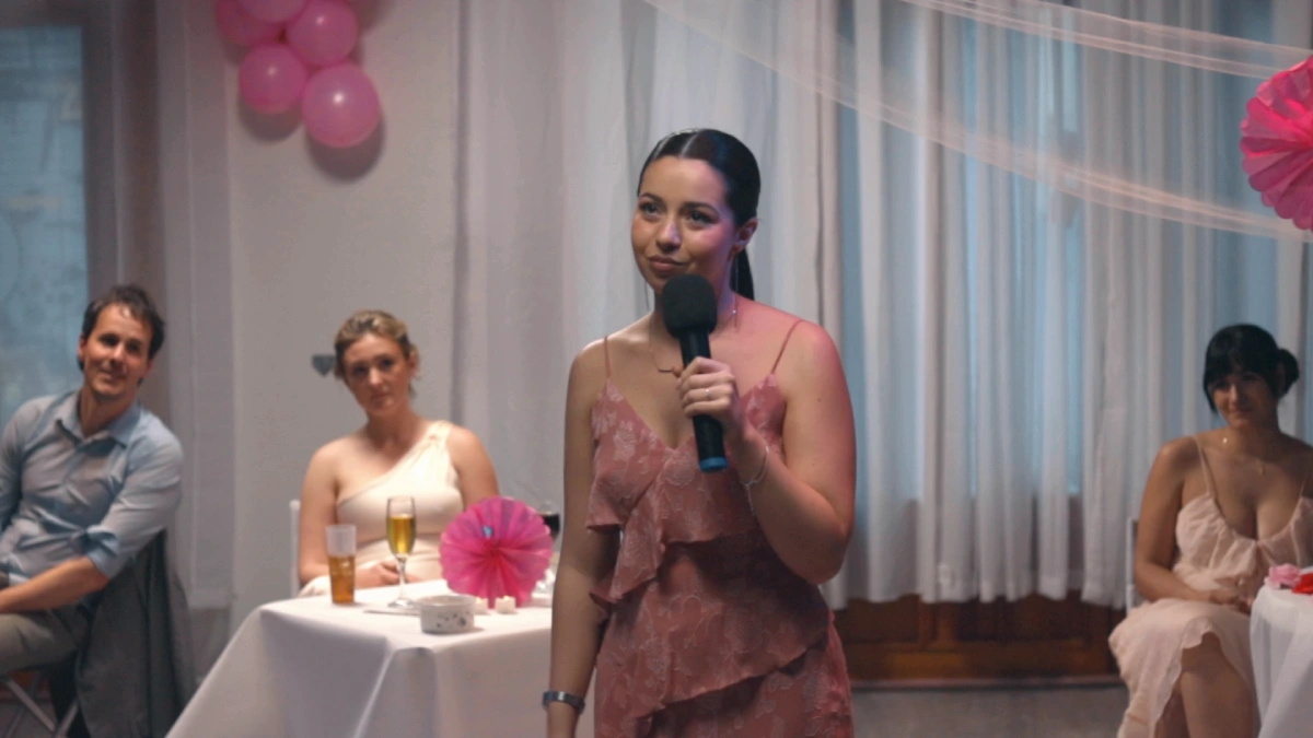 Escena de comedia ante la cámara